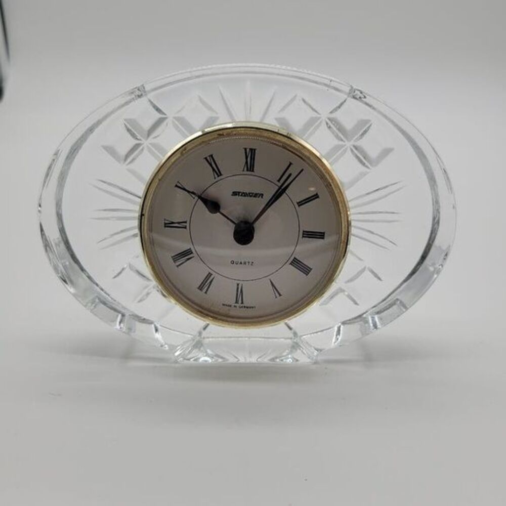 Vintage‎ Staiger Clock Quartz with Genuine Lead 24% Crystal